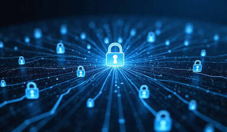 Ilustración de seguridad y privacidad de datos digitales